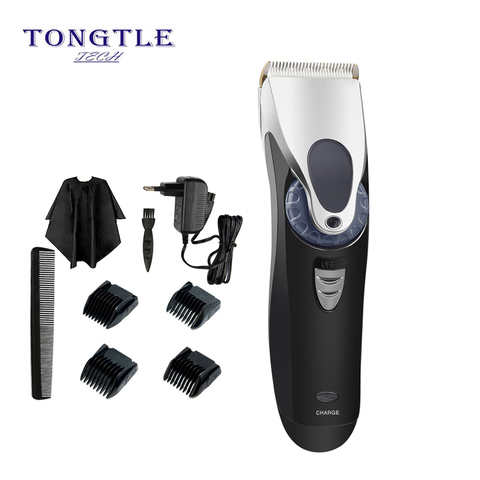 Профессиональная электрическая машинка для стрижки волос Tongtletech, литиевая батарея 100 в-240 в, Мужская бритва для стрижки волос, беспроводной триммер для волос ► Фото 1/6
