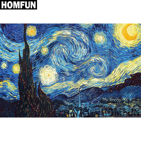 Алмазная живопись HOMFUN A02356 «звездное небо», картина с полными квадратными/круглыми стразами, вышивка крестиком, домашний декор, подарок ► Фото 1/6