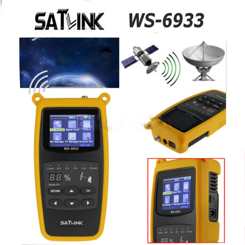 Спутниковый искатель Satlink с ЖК-дисплеем, 2,1 дюйма, с силиконовым чехлом, с ЖК-дисплеем, для FTA, C & KU, WS-6933 ► Фото 1/5