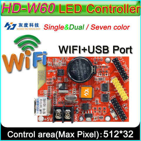 Светодиодный дисплей HD -W60, Одноцветный и двухцветный СВЕТОДИОДНЫЙ знак P10, карта управления, U-диск и беспроводное управление Wi-Fi ► Фото 1/2