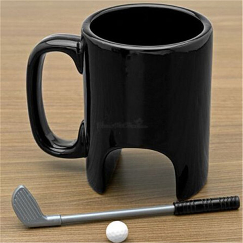 Креативный черный керамический мини-маркер 300 мл, спортивный маркер руководителя, кофейные кружки для гольфа, подарок на день рождения ► Фото 1/6