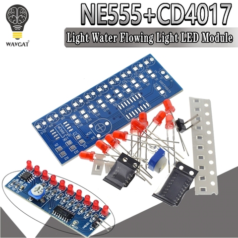 Наборы умной электроники NE555 + CD4017 светильник, водоструящийся светильник, светодиодный модуль, набор для самостоятельного обучения, электро... ► Фото 1/6