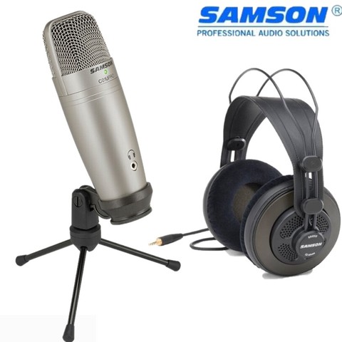 Оригинальный конденсаторный микрофон SAMSON C01U Pro (наушники SAMSON SR850), USB для профессиональной записи ► Фото 1/5