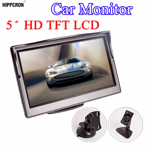 Монитор HD 5 дюймов для автомобиля, автомобильный цифровой ЖК-монитор TFT с экраном 16:9 800*480 и 2-полосным видеовходом для камеры заднего вида, с функцией DVD и VCD ► Фото 1/5