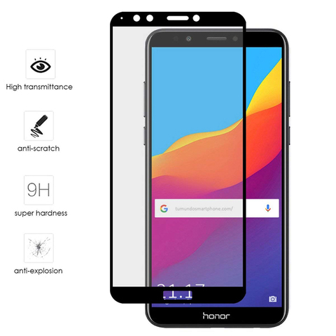 Защитный экран 9H на Huawei Honor, полноэкранный протектор из защитного стекла для Huawei Honor 7A Pro AUM-AL29 7A, 5.45 дюйма, и Honor 7C, AUM-L41, 5,7 дюйма ► Фото 1/6