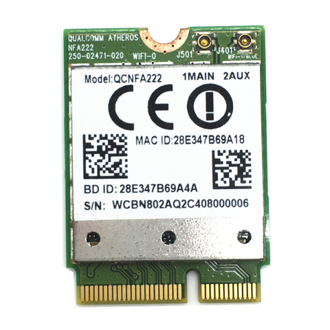 Для QCNFA222 2,4 ГГц/5 ГГц 802,11 ABGN 300 Мбит/с Bluetooth 4,0 WiFi карта для ACER V3-371 E5-571G ► Фото 1/4