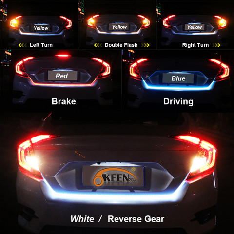 Гибкая светодиодная лента для багажника OKEEN, желтая/красная/синяя/белая, 120 см/150 см ► Фото 1/6