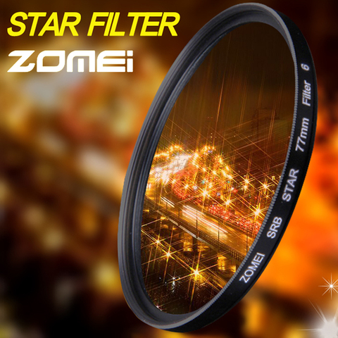 Фильтр Zomei Star Line Star, фильтр для камеры 4, 6, 8, 40,5, 49, 52, 55, 58, 62, 67, 72, 77, 82 мм, для Canon, Nikon, Sony, DSLR ► Фото 1/6