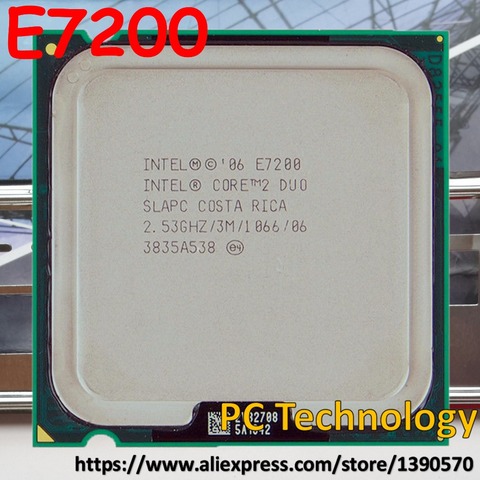 Оригинальный процессор Intel Core 2 Duo E7200, 3 Мб кэш-памяти, 2,53 ГГц, 1066 МГц, настольный процессор, Бесплатная доставка в течение 1 дня ► Фото 1/3