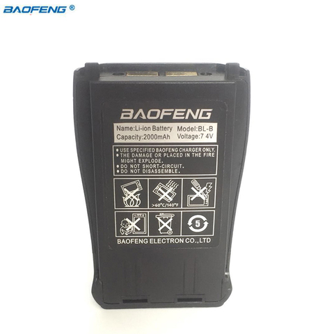 Оригинальный аккумулятор Baofeng 7,4 В, С литий-ионным аккумулятором 2000 мА/ч, двухсторонняя рация UV B5 B6 baofeng, аксессуары для аккумуляторов в стиле «Li-Ion», «B5», «B6», «Baofeng», «В», для радио, «baofeng» ► Фото 1/3