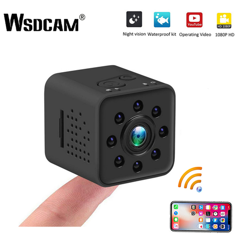 Мини-камера Wsdcam FULL HD 1080P, Wi-Fi камера SQ13 SQ23 SQ11 SQ12 с ночным видением, водонепроницаемый корпус, CMOS датчик, рекордер, видеокамера ► Фото 1/6