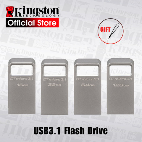 USB флеш-накопитель Kingston 32Ggb, 16 ГБ, 64 ГБ, 128 ГБ, USB 3,1, металлический флеш-накопитель, флешка, U-диск ► Фото 1/6