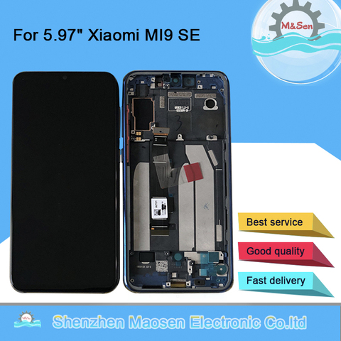 Оригинальный ЖК-дисплей M & Sen для Xiaomi MI 9 SE Mi9 SE AMOLED, 5,97 дюйма, с рамкой и цифровым преобразователем сенсорного экрана для MI 9SE ► Фото 1/6