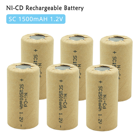 NiCd NI-CD SC 1,2 v аккумуляторные батареи 1500mah Power Tool, аккумуляторные батареи с уровнем разряда 10C- 15C ► Фото 1/6