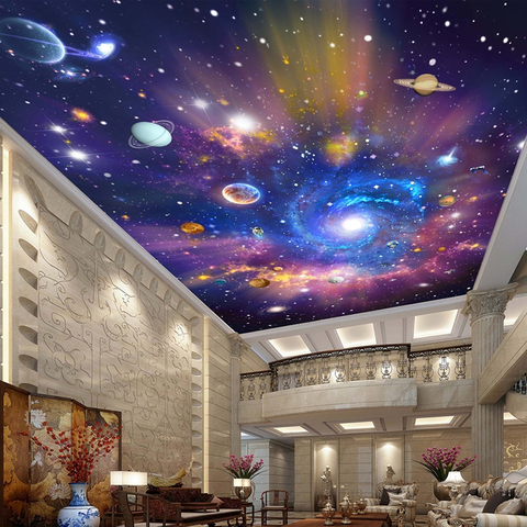 Пользовательские 3D фото обои звезда Вселенная Галактика комната подвесной потолок настенная живопись гостиная спальня обои домашний деко... ► Фото 1/6