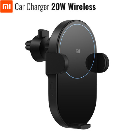Оригинальное беспроводное автомобильное зарядное устройство Xiaomi Mijia, 10/20 Вт, макс. электрическое автоматическое зажимное кольцо 2.5D со стеклянным кольцом для Mi 9 (20 Вт) MIX 2S / 3 (10 Вт) Qi ► Фото 1/6