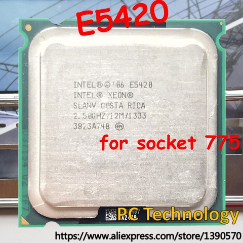 Оригинальный процессор Intel Xeon E5420, 2,50 ГГц/12 МБ/1333/LGA775/четырехъядерный/равен Q6600 Q9300, работает на LGA775, адаптер не нужен ► Фото 1/4