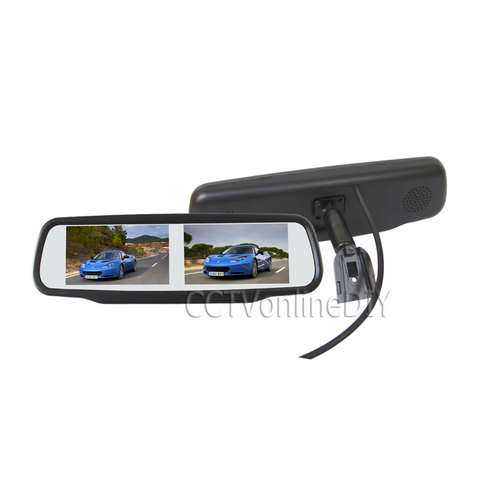 ANSHILONG 4,3-дюймовый TFT ЖК-дисплей с двумя двойными экранами, Автомобильное зеркало заднего вида с специальной кронштейном 4CH in ► Фото 1/5