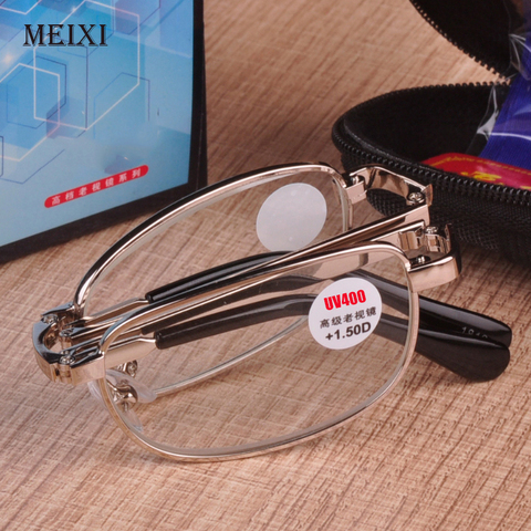Складные очки для чтения UV400 Анти-синий светильник излучения женские мужские очки диоптрий + 1,0 1,5 2,0 2,5 3,0 3,5 4,0 ► Фото 1/3