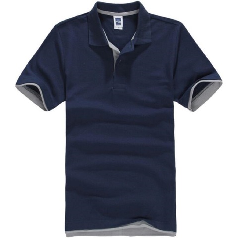Мужская хлопковая рубашка-поло, с коротким рукавом, для спорта и тенниса, размера плюс ► Фото 1/6
