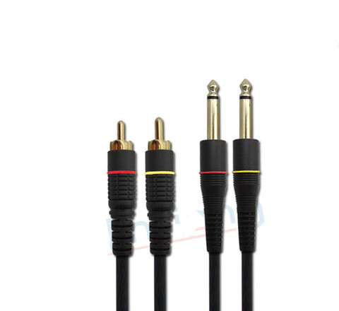 Двойные кабельные линии 6,5, 6,3, 6,35-2 RCA к усилителю аудиосигнала, сигнальная линия для микрофона, усилителя, миксера, колонок, звука ► Фото 1/4
