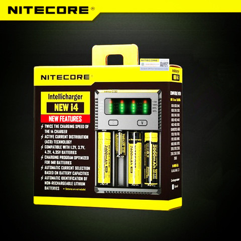 Sysmax i4 Nitecore 26650 18650 CR123A 17670 AA AAANi-MH/Ni-CD зарядное устройство для AA AAA 26650 14500 литий-ионные литиевые батареи ► Фото 1/6