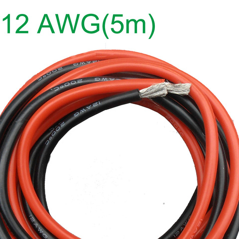 Новый 12 AWG (5 м) калибровочный силиконовый провод, гибкий многожильный медный кабель для RC ► Фото 1/3