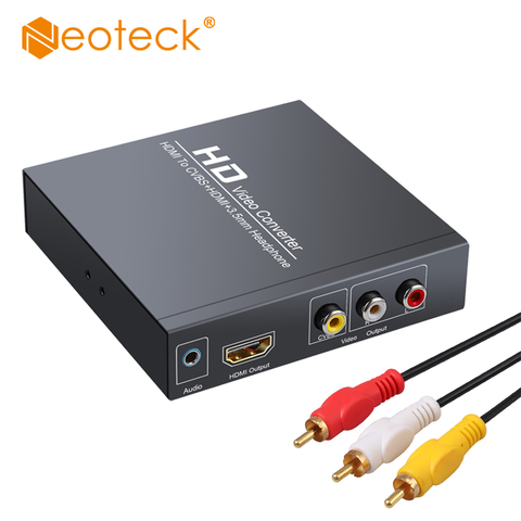 Конвертер Neoteck HDMI в RCA и HDMI с разъемом 3,5 мм, разъем для наушников 720P 1080P, Поддержка PAL NTSC Для HD ТВ и более старого телевизора ► Фото 1/6