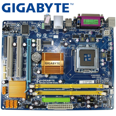 Десктопная Материнская плата GIGABYTE G31 Socket LGA 775 для Core 2 DDR2 4G Micro ATX, оригинальная б/у ► Фото 1/2