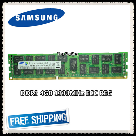 Серверная память Samsung DDR3 4 ГБ, 8 ГБ, 1333 МГц, ECC REG DDR3, Стандартная оперативная память 10600 4G RDIMM X58 X79 для использования материнской платы ► Фото 1/2