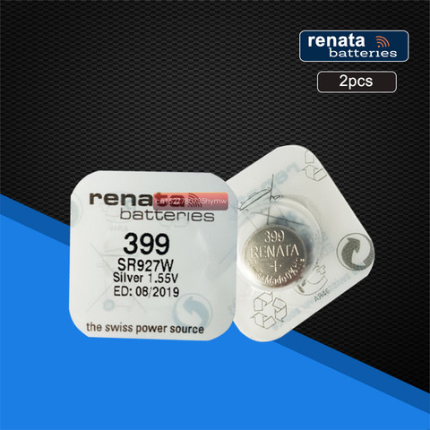 2 упаковки RENATA Swiss 399 SR927W 1,55 V для часов, серебряные часы, батареи ► Фото 1/6
