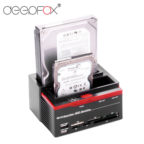 Док-станция DeepFox для жесткого диска, 2,5/3,5 дюйма, USB 2,0, 2 порта ► Фото 1/6