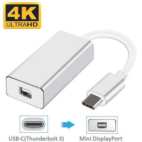 USB C к Мини адаптер портов дисплея USB 3,1 Тип C к Мини DP кабель 4K разрешение для нового Apple Macbook/ChromeBook Pixel ► Фото 1/6