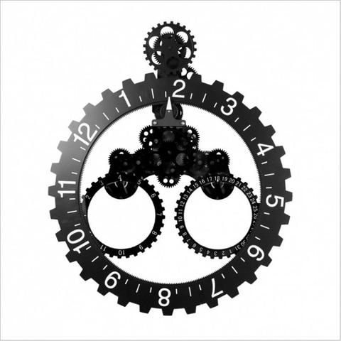 GeekCook настенные часы с металлической шестерней, современный дизайн, европейские короткие календари, настенные часы для гостиной, домашний д... ► Фото 1/5