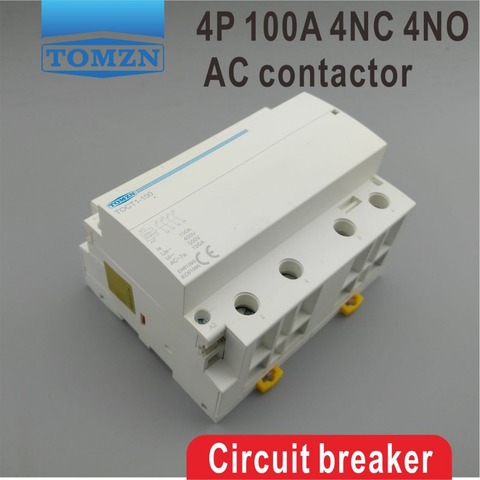 Модульный контактор TOCT1 4P 100A 4NO 230V 50/60HZ Din rail бытовой ac с 4 нормальными открытиями ► Фото 1/4