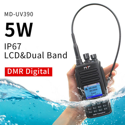 TYT MD-UV390 DMR цифровая рация UV390 IP67 водонепроницаемый двухдиапазонный УФ-трансивер GPS опционально Upgrde MD-390 + USB кабель ► Фото 1/6