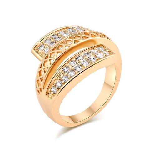 Женские кольца золотого цвета MxGxFam, позолоченные кольца с фианитом класса ААА +, 18 дюймов ► Фото 1/5