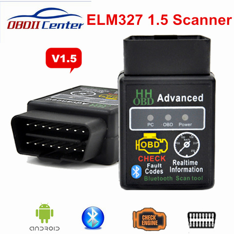 HH OBD диагностический сканер Elm327 V1.5, Bluetooth, оборудование ELM 327 1,5, Super Mini Bluetooth ELM327 HH, улучшенный 9 OBDII протокол ► Фото 1/6