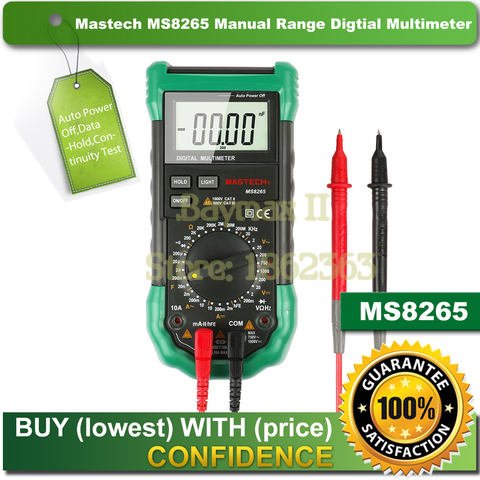 Цифровой Мультиметр Mastech MS8265, измеритель частоты и емкости, с ручным диапазоном, для измерения напряжения постоянного и переменного тока ► Фото 1/6