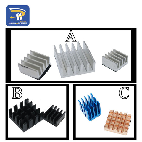 3 шт. + клей Raspberry Pi 3 Радиатор Охладитель чистый алюминиевый радиатор Набор Радиатор для охлаждения Raspberry Pi 2 B ► Фото 1/6