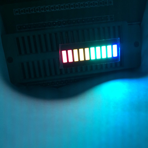 Электронный светодиодный дисплей, 10-сегментный гистограммный модуль, разные цвета, красный белый синий зеленый желтый, 5 шт., 10 бар ► Фото 1/5