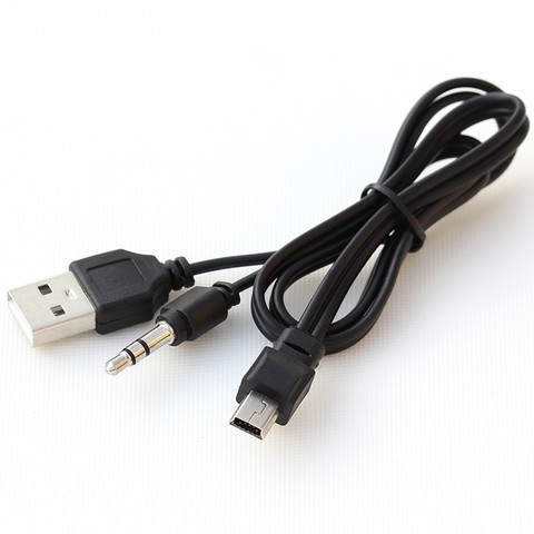2 в 1 для Bluetooth-плеера, портативный динамик, USB-кабель, разъем 3,5 мм, AUX-кабель, USB, мини-USB, 5-контактный кабель для зарядки и передачи данных ► Фото 1/4