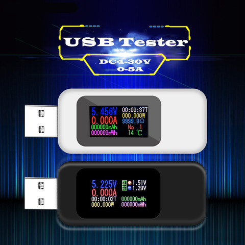 10 в 1 DC USB тестер Type-C, измеритель тока 4-30 в, измеритель времени, амперметр, цифровой монитор, индикатор питания, зарядное устройство ► Фото 1/6