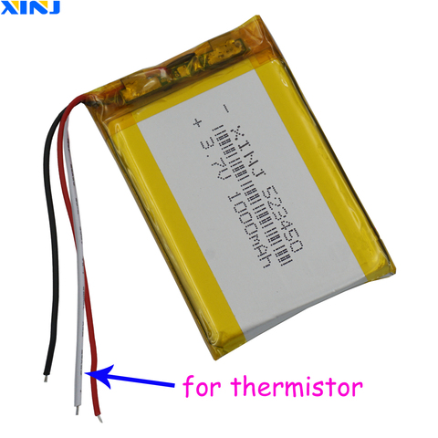 XINJ 3,7 V 1000mAh 3 провода для термистора литий-полимерная батарея 523450 для камеры электронной книги КПК MID ipod Bluetooth устройство DVD ► Фото 1/2
