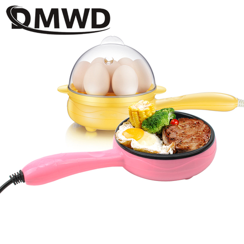 Многофункциональная Бытовая мини-Сковорода DMWD для яиц, омлета, блинчиков, жарки, стейка, электрическая сковорода, антипригарная Пароварка для варки яиц, 110 В ► Фото 1/4