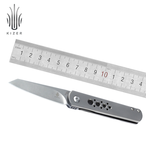 Kizer mini edc нож Feist KI3499S Лучшие ножи s35vn лезвие из нержавеющей стали лучшие складные ножи с гладкой титановой ручкой ► Фото 1/6