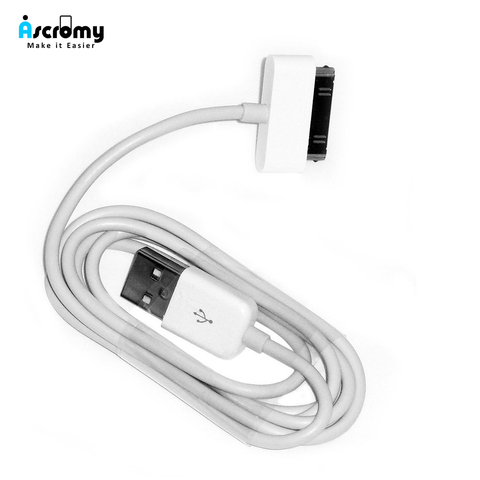 Зарядный кабель Ascromy Usb для iphone 4 4s, ipod nano, ipad 2, 3, iphone 4 s, iphone 4s, 30 pin, 1 м, кабель usb для зарядки ► Фото 1/6