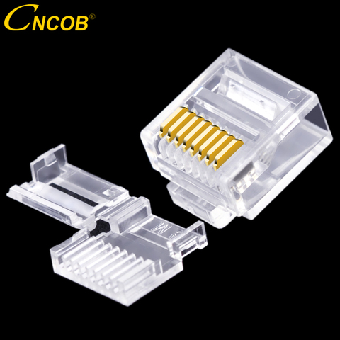 CNCOB Cat6 utp короткий корпус, две штуки, плоский кабель rj45 разъем 8P8C модульный сетевой разъем Ethernet компьютерный Разъем 50 шт. ► Фото 1/6