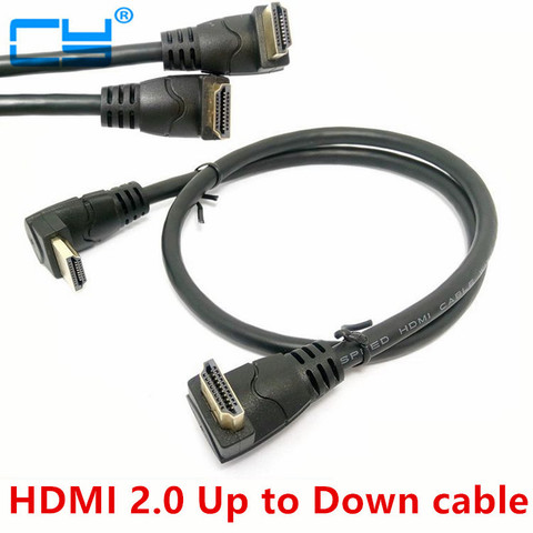 HDMI 2,0 4K 3D двойной 90 градусов вверх под углом HDMI штекер в вниз Угловой HDMI штекер HDTV кабель 30 см/60 см/180 см для DVD PS3 ПК ► Фото 1/6