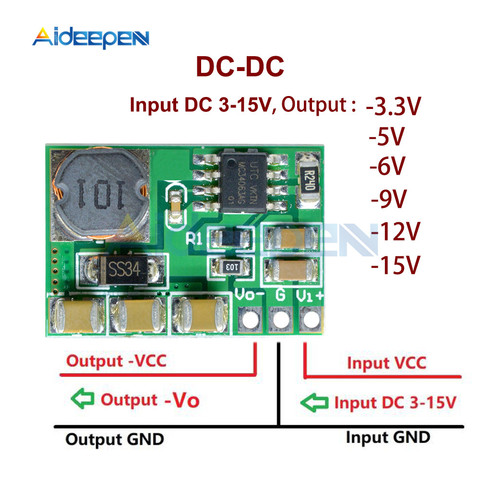 3-15 в отрицательный-3,3 В-5 в-6 в-9 в-12 в-15 в понижающий преобразователь, модуль отрицательного напряжения для ADC DAC ЖК-источника питания ► Фото 1/5